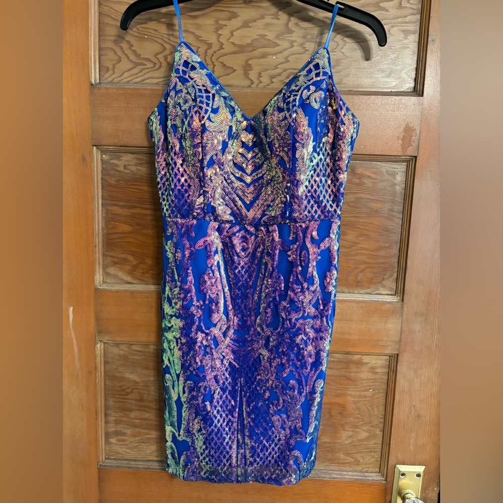 WORN ONCE, gorgeous blue homecoming dress. SIZE 3